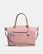 COACH®,PRAIRIE SATCHEL,Pebbled Leather,Medium,Silver/Blossom,Front View