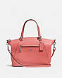 COACH®,PRAIRIE SATCHEL,Pebbled Leather,Medium,Silver/Bright Coral,Front View