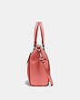 COACH®,PRAIRIE SATCHEL,Pebbled Leather,Medium,Silver/Bright Coral,Angle View