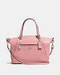COACH®,PRAIRIE SATCHEL,Pebbled Leather,Medium,Silver/Peony,Front View