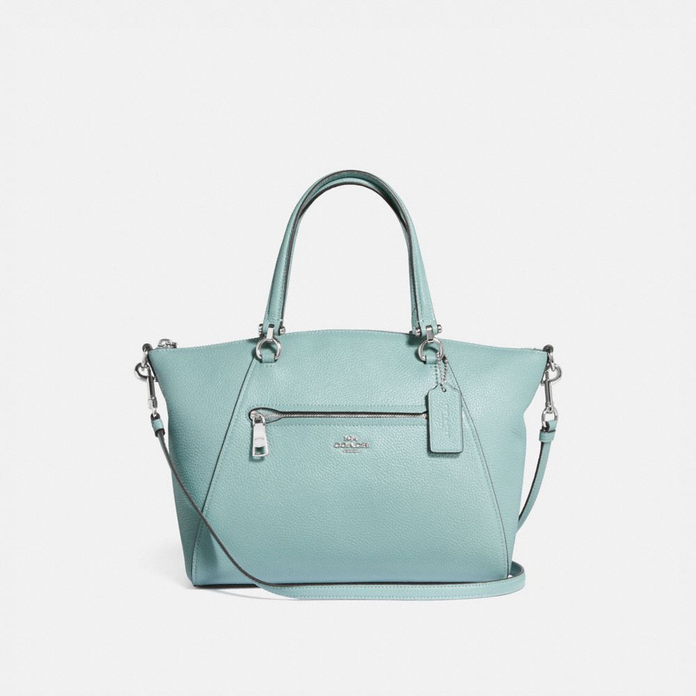 COACH®,SAC PRAIRIE,Cuir de galets,Argenté/Sauge,Front View