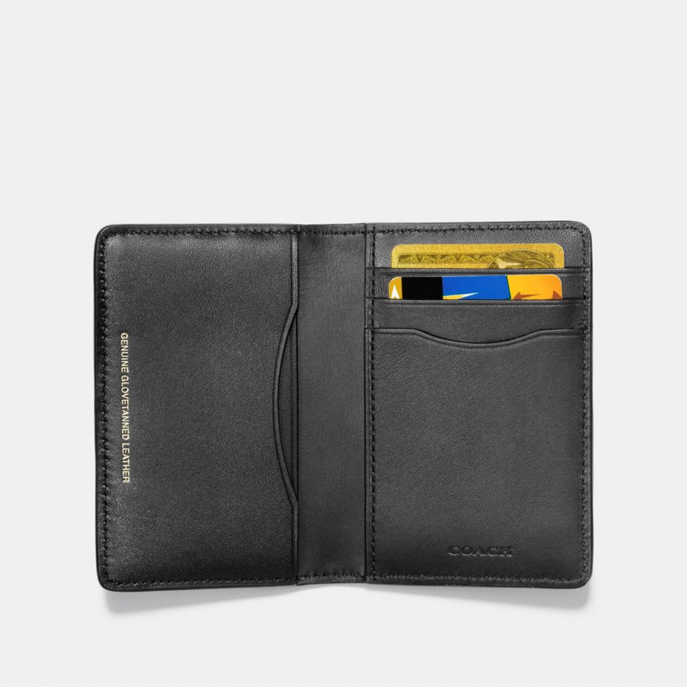 Card Wallet In Pebble Leather With Wild Plaid Print