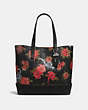 Gotham Tote In Pebble Leather With Wild Lily Print