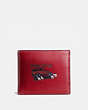 COACH®,3-IN-1 WALLET IN GLOVETANNED LEATHER WITH WILD CAR,Leather,CARDINAL,Front View