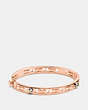 COACH®,DAISY RIVET SIGNATURE HINGED BANGLE,Plated Brass,Rose Gold,Front View