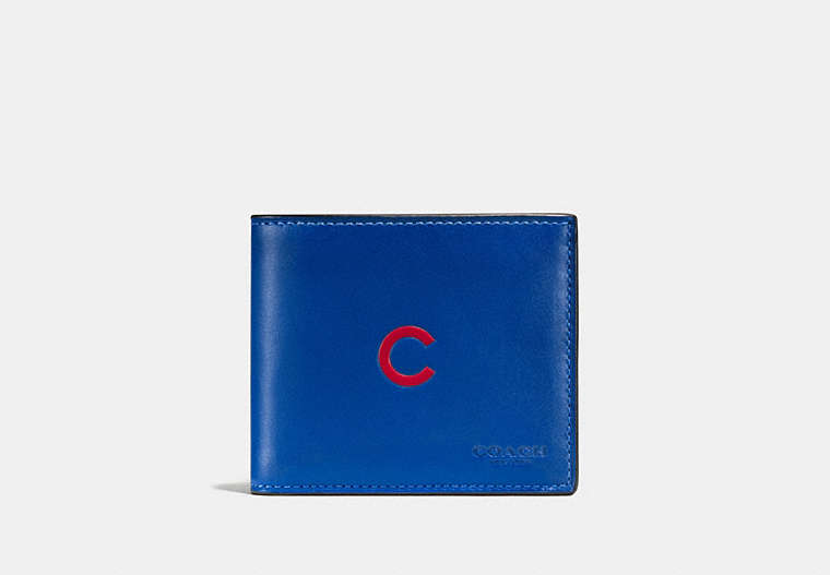 COACH®,3-IN-1 WALLET WITH MLB TEAM LOGO,Sport calf leather,Chi Cubs,Front View