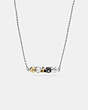 COACH®,COACH DECO NECKLACE,Plated Brass,Gold/Multi,Front View