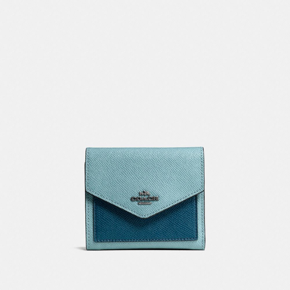 Small Wallet In Colorblock Crossgrain Leather