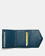 COACH®,SMALL WALLET IN COLORBLOCK,PU Split Leather,Dark Gunmetal/Cloud,Inside View,Top View