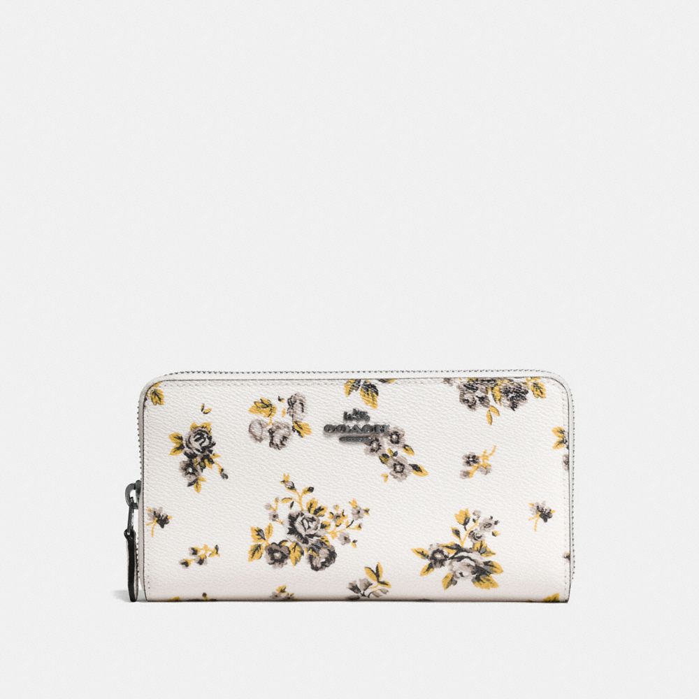 Coach Accordion Zip Wallet with Antique Floral Print