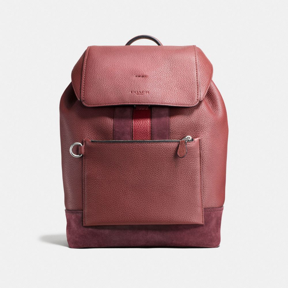 COACH®,MANHATTAN BACKPACK,Leather,Large,AK/Brick Red Cherry,Front View