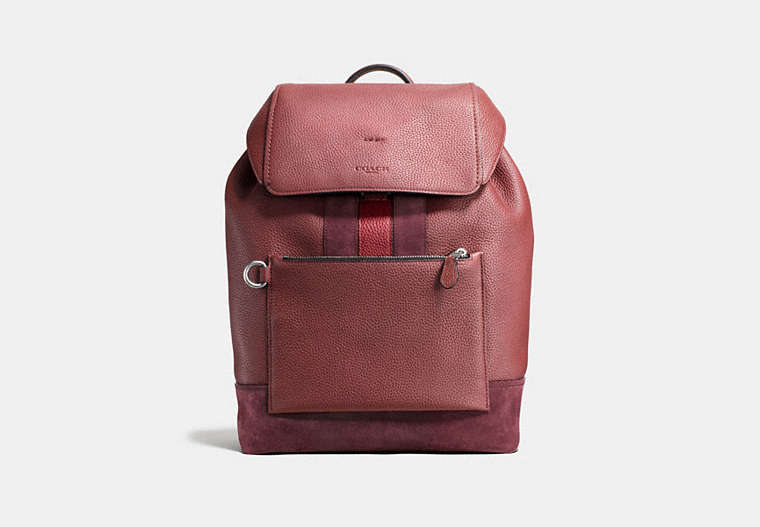 COACH®,MANHATTAN BACKPACK,Leather,Large,AK/Brick Red Cherry,Front View