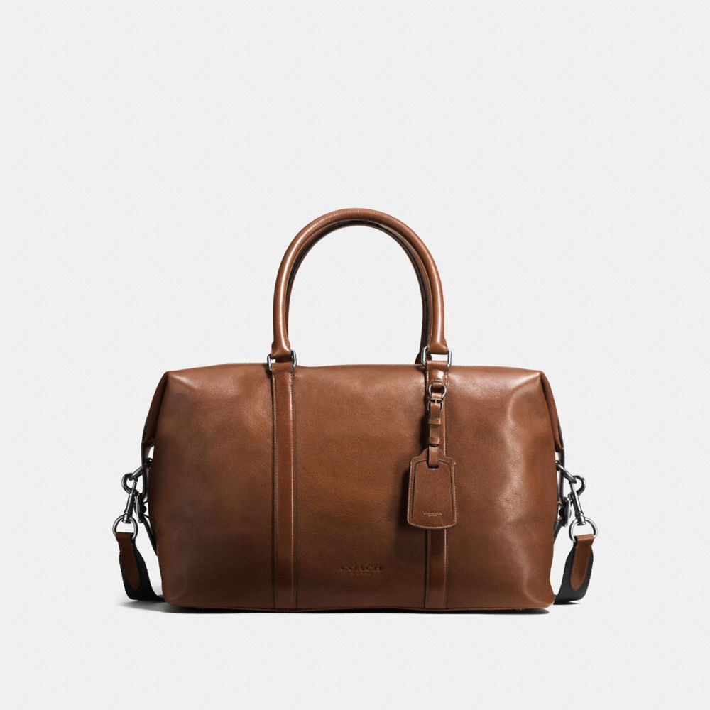 COACH®,EXPLORER BAG IN SPORT CALF LEATHER,Cuir,Bronze Industriel/Selle Sombre,Front View