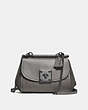 COACH®,DRIFTER CROSSBODY,Leather,Small,Gunmetal/Heather Grey,Front View