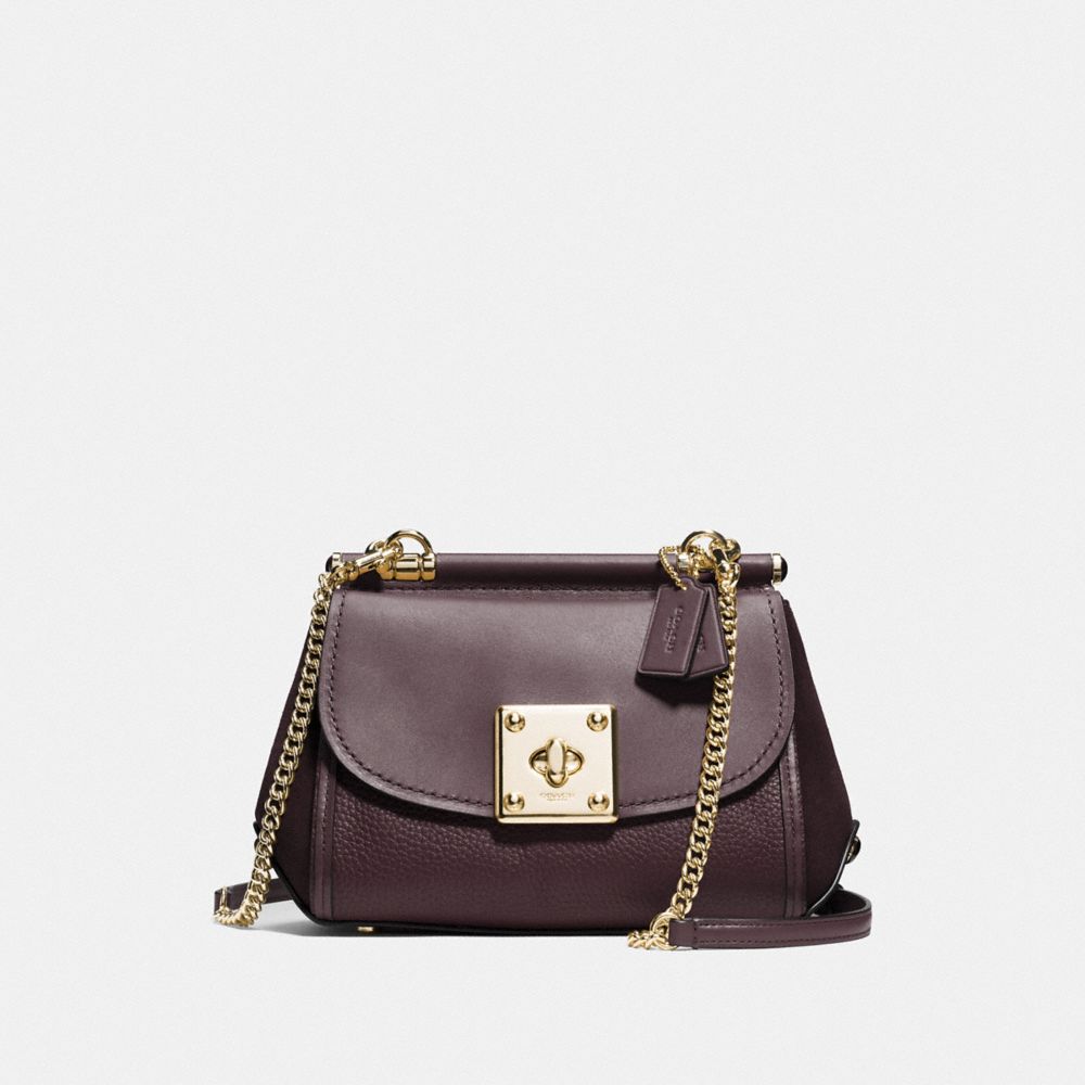 COACH®,DRIFTER CROSSBODY,Leather,Small,Gunmetal/Oxblood,Front View