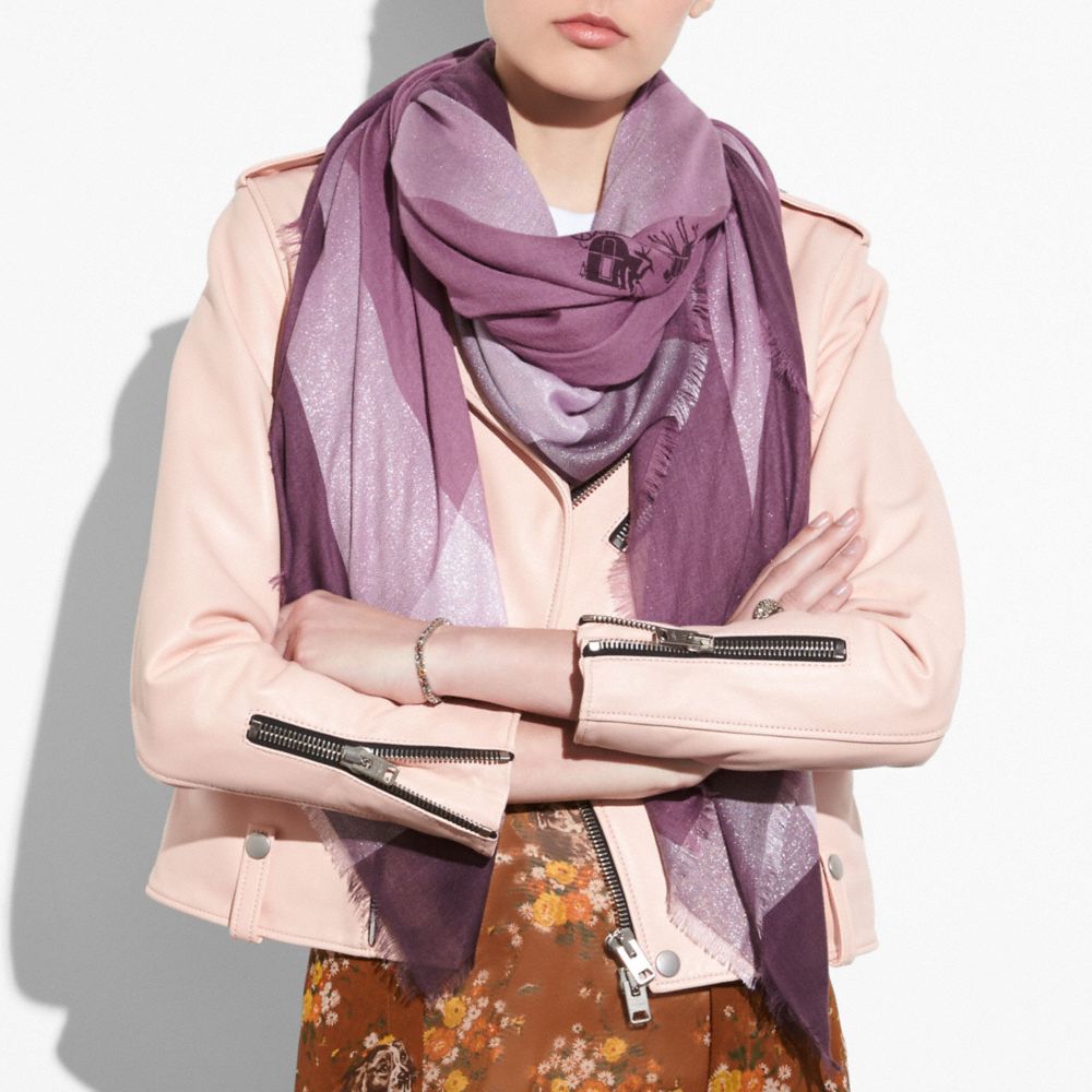 Metallic Windowpane Challis