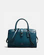 COACH®,MERCER SATCHEL 30 WITH WHIPLASH DETAIL,Smooth Leather/Suede,Large,Dark Gunmetal/Mineral,Front View