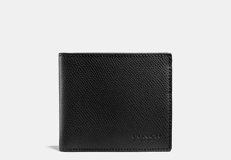 COACH®,コイン ウォレット クロスグレイン レザー,二つ折り&三つ折り財布,ﾌﾞﾗｯｸ