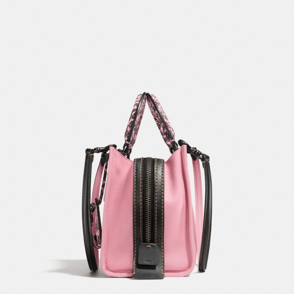 COACH®,ROGUE 25 WITH COLORBLOCK SNAKESKIN DETAIL,reptile,Medium,BP/Petal,Angle View