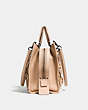 COACH®,ROGUE WITH TEA ROSE,Leather,Large,Black Copper/Beechwood,Angle View