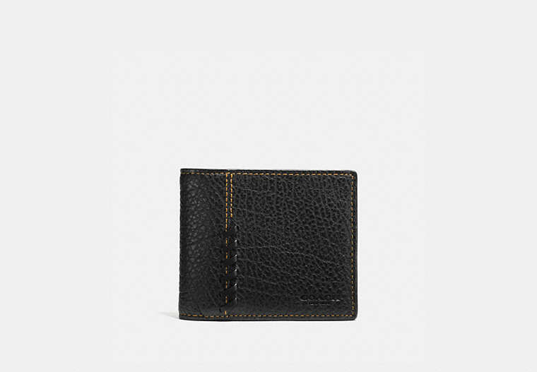 COACH®,RIP AND REPAIR 3-IN-1 WALLET,Leather,Black,Front View