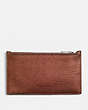 COACH®,ZIP CARD CASE,Leather,Rust Metallic,Front View