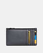 COACH®,ZIP CARD CASE,Leather,GRAPHITE,Back View