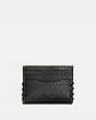 COACH®,RIP AND REPAIR CARD CASE,Leather,Black,Front View