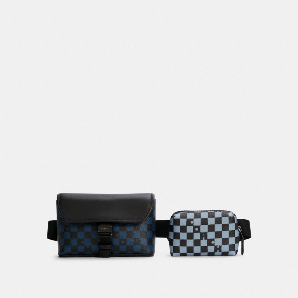 Rider Double Belt Bag With Checker Print