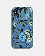 COACH®,IPHONE X/XS CASE WITH SLEEPING ROSE PRINT,Leather,Blue/Multi,Front View