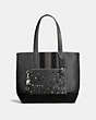 COACH®,METROPOLITAN SOFT TOTE WITH STUDS,Leather,Large,Black,Front View
