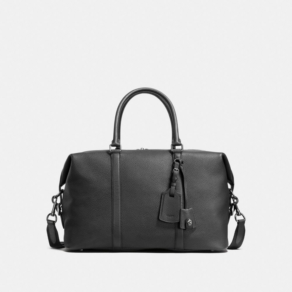 COACH®,EXPLORER BAG,Leather,Large,Black Antique Nickel/Black,Front View