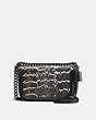 COACH®,COACH SWAGGER SHOULDER BAG 20 IN SNAKESKIN,Leather,Mini,Dark Gunmetal/Chalk,Front View