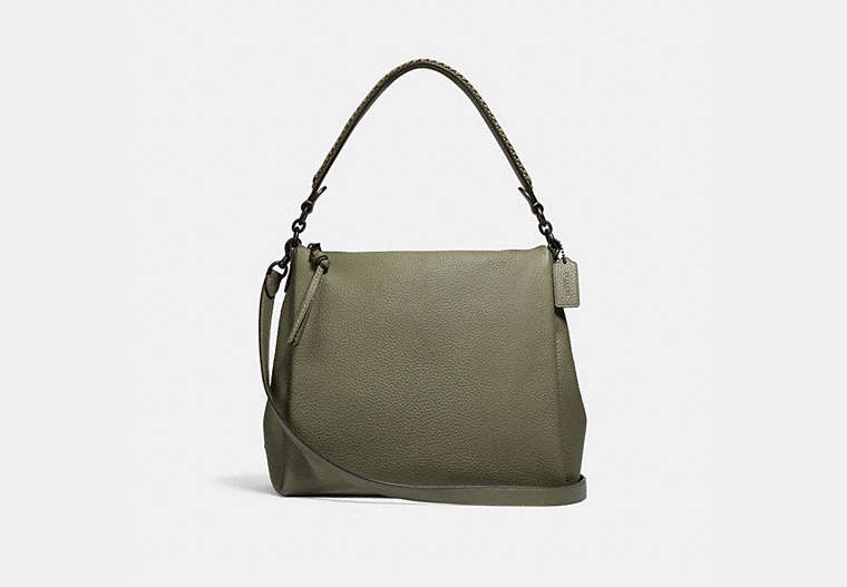 COACH®,SHAY SHOULDER BAG WITH WHIPSTITCH DETAIL,Leather,Large,Pewter/Light Fern,Front View