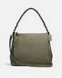 COACH®,SHAY SHOULDER BAG WITH WHIPSTITCH DETAIL,Leather,Large,Pewter/Light Fern,Front View