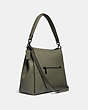 COACH®,SHAY SHOULDER BAG WITH WHIPSTITCH DETAIL,Leather,Large,Pewter/Light Fern,Angle View
