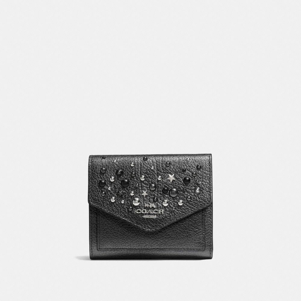 COACH®,Cuir,Argenté/Graphite Métallique,Front View