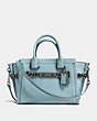 COACH®,COACH SWAGGER 27,Leather,Large,Cloud/Dark Gunmetal,Front View