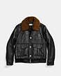 COACH®,SHERIFF JACKET,Leather,Black,Scale View