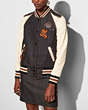 Embellished Denim Varsity Jacket
