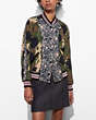 COACH®,REVERSIBLE SATIN JACKET,Other,BLACK/MULTI,Front View