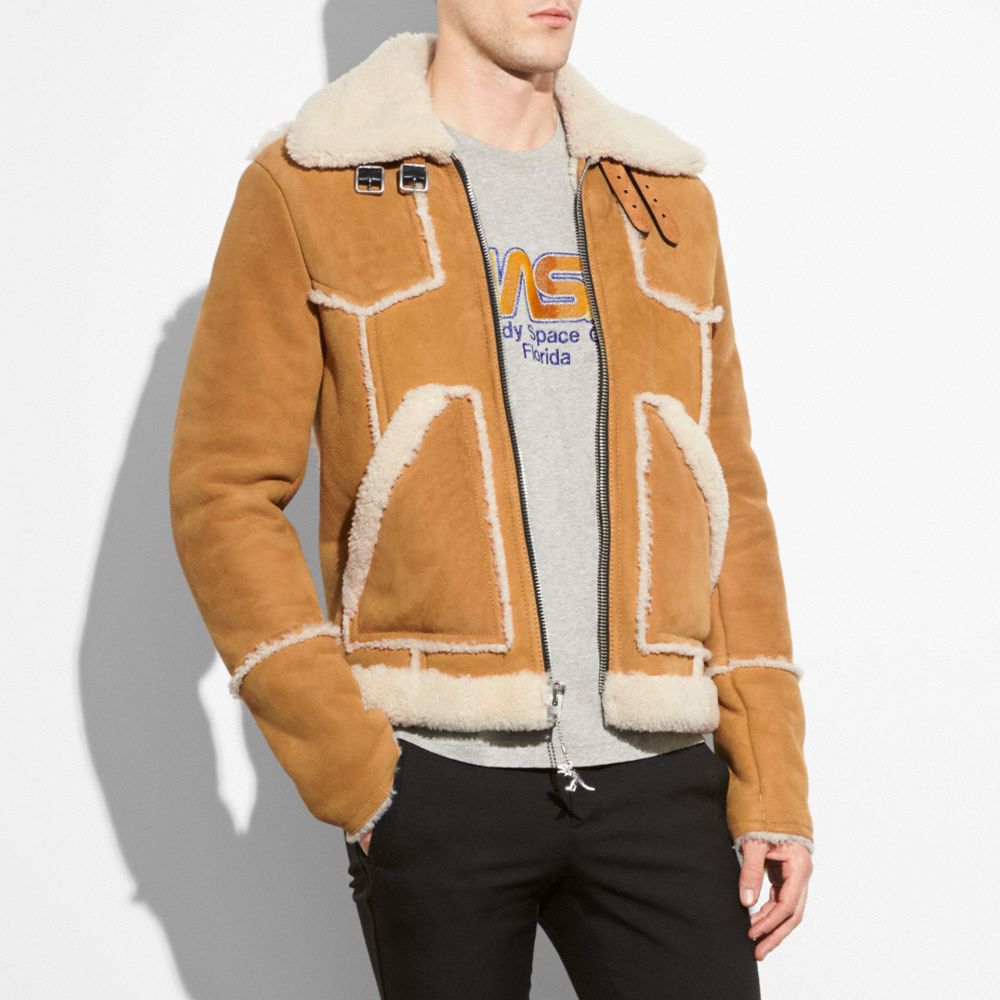 Coach shearling sale jacket mens