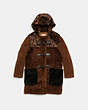 COACH®,SHEARLING MIX DUFFLE COAT,Shearling,Light Toffee/Toffee,Scale View