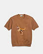 COACH®,EMBELLISHED REXY SHORT SLEEVE SWEATSHIRT,Other,Adobe beige,Scale View