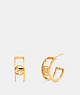 COACH®,HORSE AND CARRIAGE HUGGIE EARRINGS,Metal,Gold,Front View