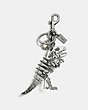 COACH®,STUDDED REXY BAG CHARM,Metal,Silver/Black,Front View