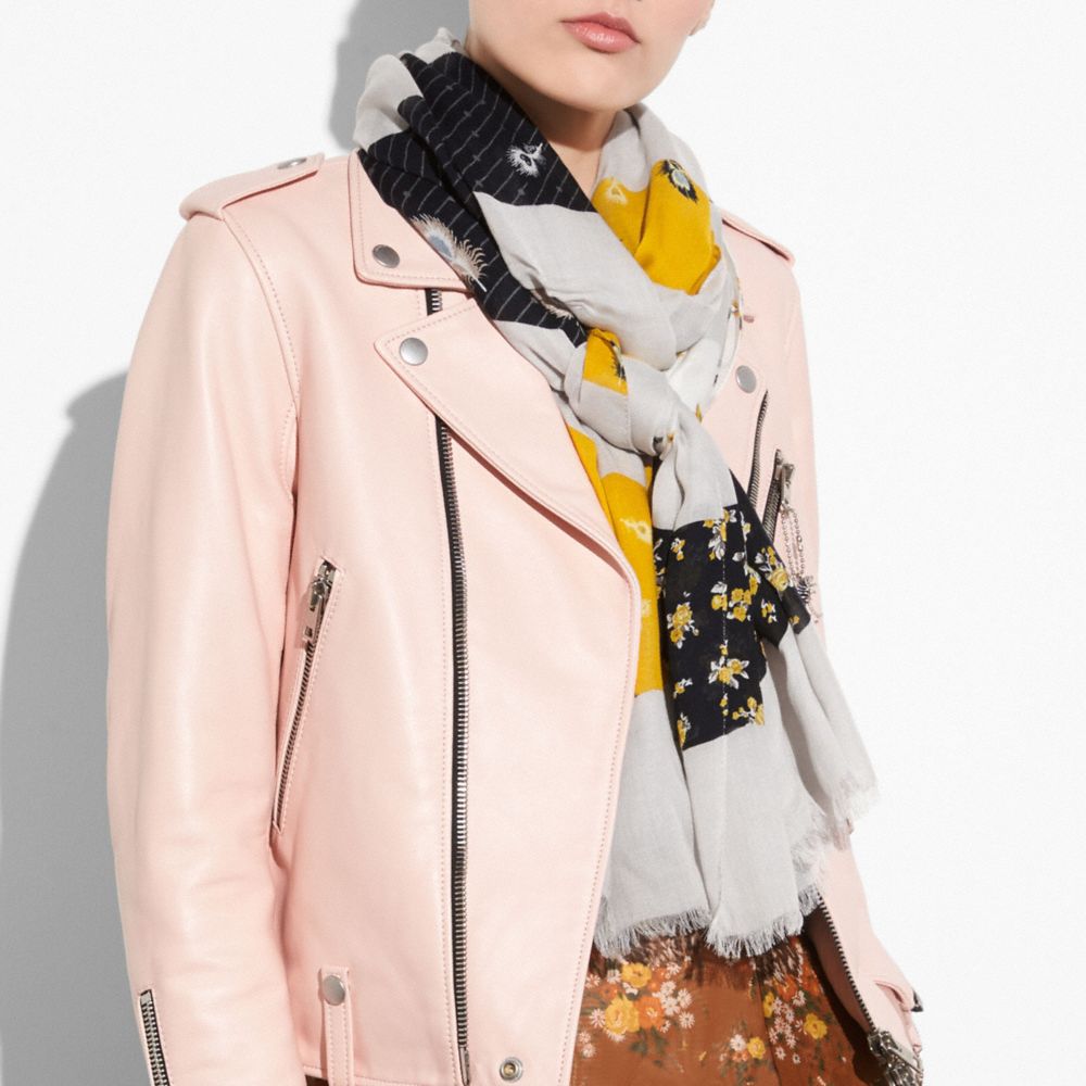 Punk Roses And Feather Patchwork Oblong