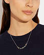 COACH®,LINKED SIGNATURE NECKLACE,Metal,Silver/Gold,Detail View