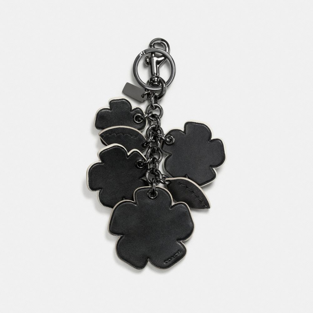 COACH®,Willow Floral Mix Bag Charm,,Back View