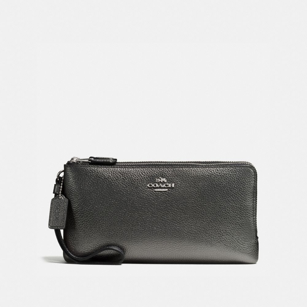 Coach wallet double online zipper